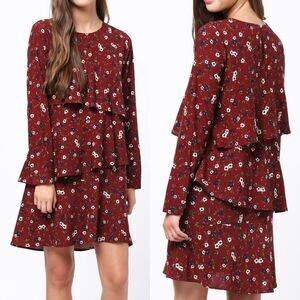 MO:VINT Floral Ruffle Dress L
